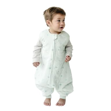 Tealbee Dreamsuit Toddler Sleep Sack with Feet – Walker Sleep Bag with Legs, Rayon made from Bamboo, Winter 1.5 TOG, 2-Way Zipper, 2T-3T - Seashell