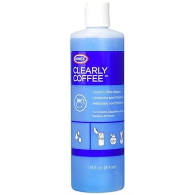 Urnex Clearly Coffee Pot Cleaner 14 Ounce (Made in the USA) French Press Liquid Cleaner for Glass Bowls Airpots Satellite Brewers and Thermal Servers Removes Coffee Oils
