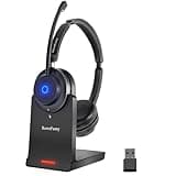 Rownfusny Bluetooth Wireless Headset with Mic for Work, Bluetooth 5.3, Advanced Noise-Cancelling Microphone, Calls Clear - Comfortable Over-Ear Headphones for PC, Laptop, iPhone, Android, Zoom, Office