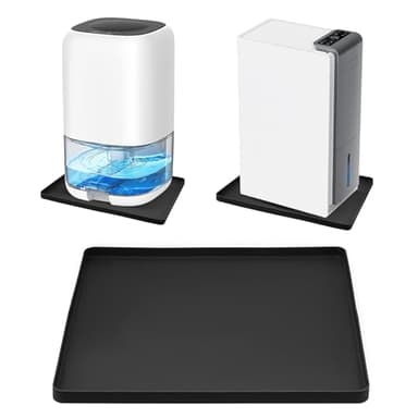 Dehumidifier Drip Pan, 18''x15'' Humidifier Drip Pan, Prevent Water Leakage and Protect Floor & Carpet, Non-Slip & Leak-Proof Silicone Mat with Raised Edge, for Under Dehumidifier and Humidifier Mat