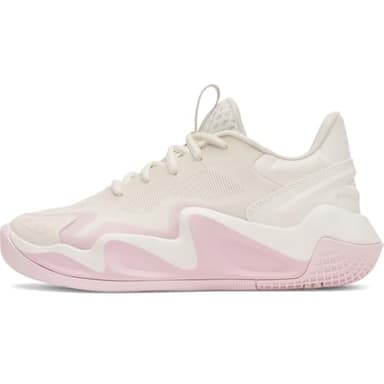 Under Armour Women's Ace Low 2 Volleyball Shoes, (279) Stone/Stone/Prime Pink, 8, US