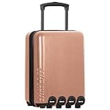 Take OFF Luggage 3.0 - Personal Item, 18x14x8 Inches, Underseat Suitcase with Removable Wheels, Hard Shell Luggage, Small Carry On Overnight Weekender, Airport & Travel Essentials, TSA Approved, Rose