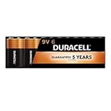 Duracell Coppertop 9V Battery, 6 Count (Pack of 1), 9 Volt Battery with Long-lasting Power, All-Purpose Alkaline 9V Battery for Household and Office Devices