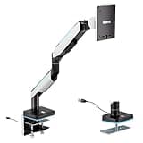 Mount-It! Heavy-Duty Ultrawide Monitor Arm up to 49" / 44 lb for Samsung Odyssey G9, 75x75 and 100x100 VESA Desk Mount for Widescreen Curved Monitors, Gas Spring, RGB Lights, Clamp and Grommet