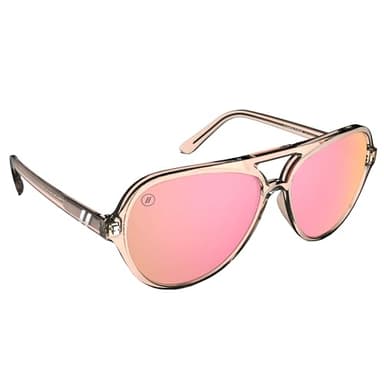 Blenders Eyewear Skyway – Polarized Sunglasses – Aviator Frames, Trendy Top Bar Design, Wrap-Around Silhouette – 100% UV Protection – For Women – Candy Cove