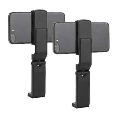 NOWHYX 2 Pcs Universal Airplane Travel Phone Holder,Portable Phone Stand 360 Degree Rotaing Design Holder Foldable Pocket Size for Plane, Train, Work, Video and Desk(Color:Black)
