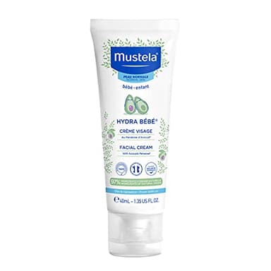 Mustela Hydra Bebe Face Cream - Daily Baby Moisturizer with Natural Avocado, Jojoba Oil - 1.35 fl. oz