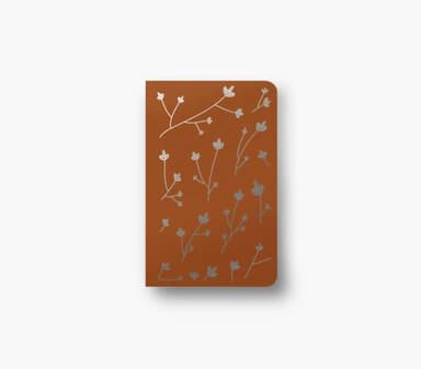 Denik Samantha Classic Layflat with Silver Foil, 5.25" x 8.25", 144 Pages, Softcover Notebook