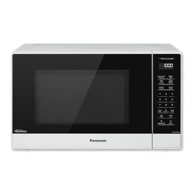 Panasonic NN-SN65KW Microwave Oven with Inverter Technology, 1200W, 1.2 cu.ft. Small Genius Sensor One-Touch Cooking, Popcorn Button, Turbo Defrost-NN-SN65KW-(White)