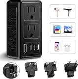 2000W 220V to 110V Converter, 220 to 110 Voltage Converter US to Europe for Hair Dryer with 1 USB A 3 USB C Ports, European Travel Plug Adapter Power Converter Adapter Combo from US to EU UK AU (1U3C)