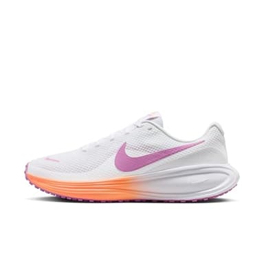 Nike Women's Revolution 8 Road Running Shoes, White/Light Magenta-Orange Pulse, 8