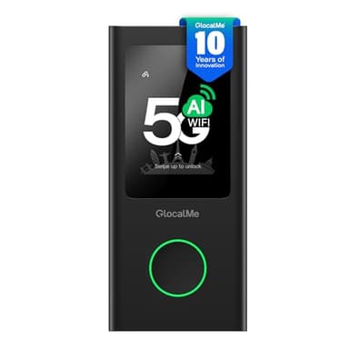GlocalMe Numen Air 5G Mobile Hotspot, Portable WiFi Hotspot for Travel in 200+ Countries, Ultra High Speed Pocket Hotspot Device with Speed Up to 2.5Gbps, No SIM Card Required, 16 Connected Devices