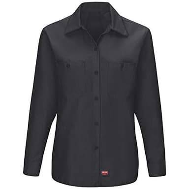 Red Kap Women's Long Sleeve Mimix Work Shirt, Black, Medium