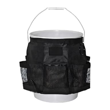 UHANBUT 5 Gallon Bucket Tool Organizer Bag, Multi-Purpose Car Bucket Wash Tool with Mesh Storage Pockets, Universal Vehicle Cleaning Supplies Accessories for Home, Gardening, Fishing