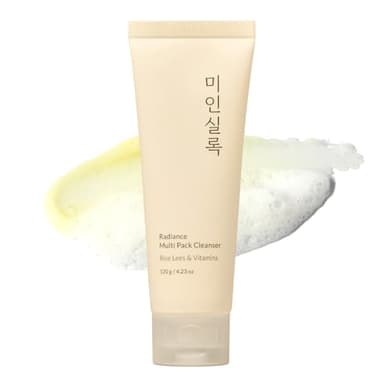 Elishacoy | MIIN SILOK Radiance Multi Pack Cleanser, 2-in-1 Cleanser & Wash-Off Mask, Gentle Exfoliating Facial Cleanser with Rice Lees & Vitamins, Brightening & Hydrating, 120g (4.23 oz)