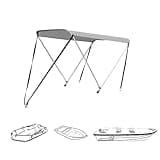 Bimini Tops for Boat 2 Bow Portable Foldable Bimini Top Oxford Cloth Cover with Aluminum Frame Quick Release Clips for Width 3.3-4.6 ft Rib,Small Jon/Fishing/Inflatable Boat,Dinghy