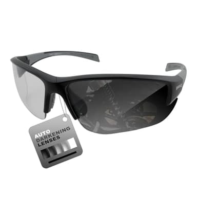 Global Vision Hercules 7 Safety Sunglasses Photochromic Auto-Darkening Clear to Smoke Lens ANSI Z87.1