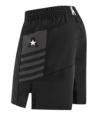 Anthem Athletics Reignite MMA Shorts - 7" Inseam MMA Men Shorts w/Elastic Waistband & Drawstring - Lightweight & Versatile for Brazilian Jiu Jitsu, Grappling, & Wrestling (Black & Grey, 2XL)