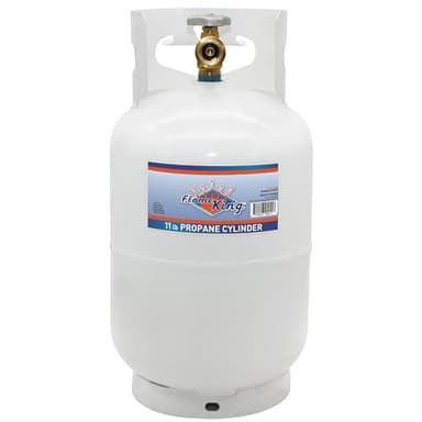 Flame King 10LB Steel Propane Tank Cylinder with Type 1 Overflow Protection Device Valve, Great for Camping, Fire Pits, Heaters, Grills, Overlanding, White