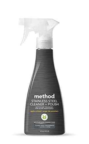 Method Stainless Steel Cleaner + Polish, Apple Orchard, Cleans Fingerprints and Smudges, 14 FL Oz (Pack of 1)