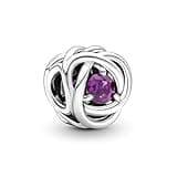Pandora February Purple Eternity Circle Charm Bracelet Charm Moments Bracelets - Stunning Women's Jewelry - Gift for Women - Made with Sterling Silver & Man-Made Crystal, No Gift Box