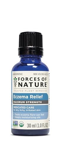 Forces of Nature Eczema Control, Sensitive, Dry and Itchy Skin Relief, Steroid-Free Skin Care for Flare-Ups, Eczema Treatment for Adults, Organic Homeopathic Medicine, Fast-Acting, 1 FL OZ