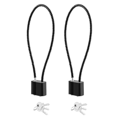 DELSWIN Cable Gun Locks with Keys - 15" Keyed Cable Gun Lock Heavy Duty Helmet Lock Fits Pistols Rifles Shotguns Handguns BB Guns (2 Pack)