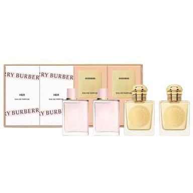 Bundle-Parfume Mini Gift Set For Women BURBERRY HER 4 PCS 2 X HER 0.16 oz EAU DE PARFUM + 2x GODDESS 0.16 oz EAU DE PARFUM