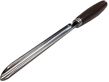 Tredoni 5.7" Zucchini/Cucumber Corer Inox Stainless Steel 14.5cm Eggplant Corer, Wooden Handle, Brown