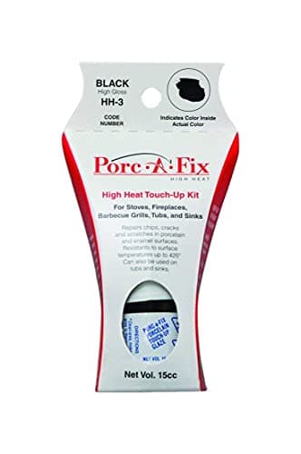 Black Porc-a-Fix Porcelain High Heat Touch up Kit Repairs Porcelain and Enamel: Chips, Cracks, and Scratches in Stoves, Fireplaces, Barbecue Grills, Tubs, and Sinks