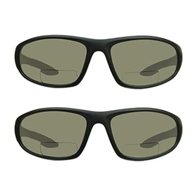 proSPORT Z87.1 Bifocal Safety Sunglasses ANSI +for Men Women Readers Sport Wrap Dark Gray Smoke Black +1.50 +2.00 +2.50