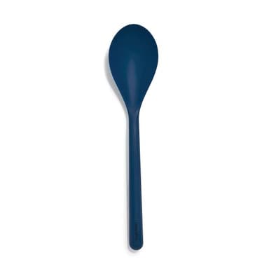 GreenPan Silicone Solid Spoon, Mixing Stirring Serving, Cooking Kitchen Utensil, Flexible Rubber Nonstick Cookware, Rigid Steel Core, Heat-Resistant, Anti-Slip Handle, BPA-Free, Dishwasher Safe, Blue