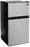 RCA RFR836 3.2 Cu Ft 2 Door Fridge and Freezer, Stainless Steel