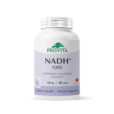 PROVITA NADH+ Forte | Cognitive Support Supplement with NADH, Coenzyme Q10 & Chlorophyll | Energy Support, Focus, Mental Clarity & Brain Health | Vegan Capsules | High Absorption Cellular Formula
