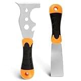 WEGAZ-2 Pack, 12-In-1 Paint Scraper Tool，Multi-Use Painters Tool, 1.5 Inch Stainless Steel Putty Knife Scraper，Paint Scraper for Painting & Wood，Razor Blade Scraper