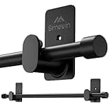 SIMEWIN Curtain Rods No Drilling for Windows 30 to 60 Inches,5/8 Inch Diameter No Drill Small Curtain Rod Set with 3M Adhesive Brackets, Black