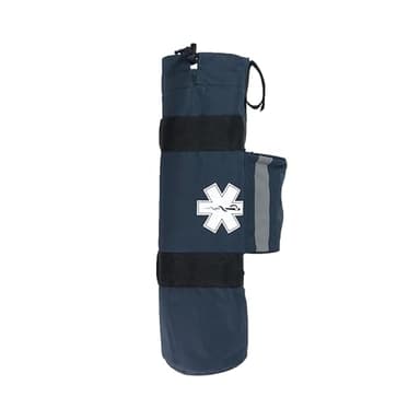 LINE2design Oxygen Cylinder Sleeve Bag - EMS First Responder Emergency Medical Oxygen Bag Portable Travel Size Cylinder Holder with Star of Life Logo - Two Adjustable Side Straps - Navy