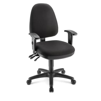 WorkPro® Patriot Multifunction Ergonomic Fabric Task Chair, Black, BIFMA Compliant
