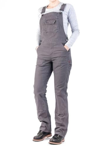 Dovetail Workwear Freshley Overalls for Women, 13 Pockets, Grey Canvas, SIZE 8x30
