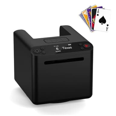 DrawPies Automatic Card Dealer Machine for 1/2/3 Decks, 180°/360° Rotating, USB Rechargeable Dealing Machine for 1-12 Players, Portable Card Dealer for Poker, UNO, Bridge, Texas Holdem & More
