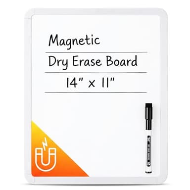 Mr. Pen- Dry Erase Board, 14” x 11” with a Black Dry Erase Marker, Small Mini White Board for Students, White Frame, Includes Double Sided Tapes