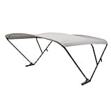 SureShade Power Pontoon Bimini Top - Black Anodized Frame, Gray Fabric