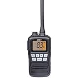 Handheld Two-Way VHF Marine Radio IPX7 Waterproof,LED Screen,10 NOAA Weather Channels,Flashing Light,Falling Water Alarm KSUN P25