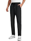 CRZ YOGA All Day Comfy Golf Pants for Men 31'' Quick Dry Lightweight Work Casual Pants with Pockets Black Large