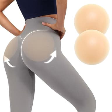 Telooco 1 Pair Silicone Butt Pads Adhesive for Women, Buttock Enhancer Reusable Hip Lifting Pads Underwear Buttock Cushions Removable Silicone Butt Buttocks Pad, 6.65 Inch, Beige