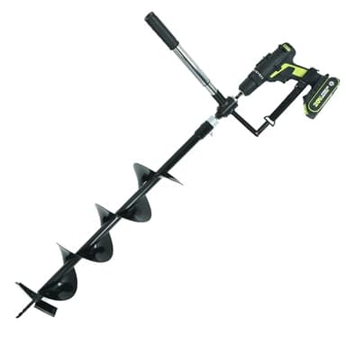 Earth Auger - 6" Wide x 32" Deep - Electric Post Hole Digger - Handles - Hole Digger for Fence Posts