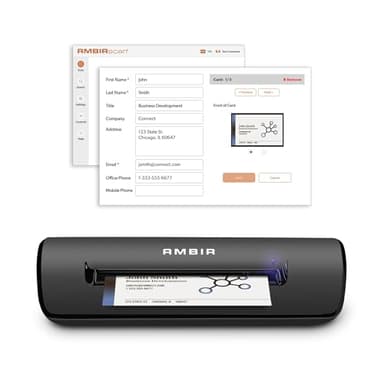 Ambir ImageScan Pro 667 Business Card Scanner with AmbirScan Business Card for Windows PC and MAC