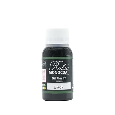 Rubio Monocoat Wood Stain & Finish Sample - Black | Oil Plus Part A | Quick-Dry, Eco-Friendly Linseed Wood Oil for Indoor Use | Ideal for Sampling Oil Plus 2C & Touch Ups | 20 mL