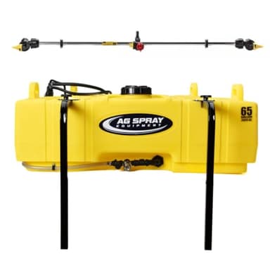 Ag Spray Equipment 65 Gallon UTV Sprayer | 3 Nozzle Boomless Boom | 4.0 GPM 12V ShurFlo Pump, 30 Ft Spray Width | Heavy-Duty Weed & Fertilizer Sprayer for Side by Side, Pasture & Food Plots