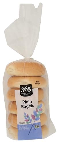 365 by Whole Foods Market Plain Bagels, 18 OZ